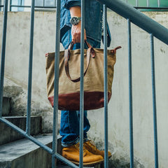 Cool Canvas Leather Cool Mens Tote Bag Canvas Handbag Canvas Tote Canvas Messenger Bags for Men Women