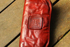 Genuine Leather Wallet Bifold Handmade Zip Long Wallet Purse Clutch For Mens - EverHandmade
