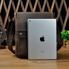 Cool Retro Leather Mens Tablet Messenger Bag Small Side Bag Messenger Bag For Men