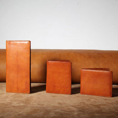 Handmade Genuine Leather Mens Cool Slim Leather Billfold Wallet Men billfold Wallets Bifold for Men