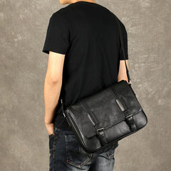 Leather Mens Cool Messenger Bag Shoulder Bags Cycling Crossbody Bag for men