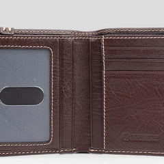 Cool Leather Mens billfold Slim Leather Wallet Men Small Bifold Wallet for Men