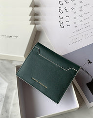 Cute Women Dark Green Leather Card Holders Slim Card Wallet Card Holder Wallet For Women
