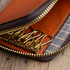 Cool Leather Mens Black Key Chain Wallet Car Key Wallet Brown Car Key Case Keys Holder for Men