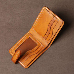 Handmade Leather Mens Cool Slim Leather Small Wallet Men billfold Wallets for Men