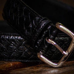 Handmade Black Leather Mens Belt Custom Cool Leather Men Belt for Men