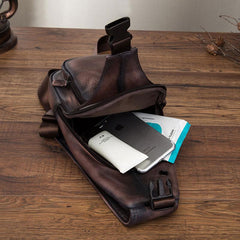 Cool Leather Chest Bag Sling Bag Sling Crossbody Bag Sling Travel Bags Sling Hiking Bag For Men