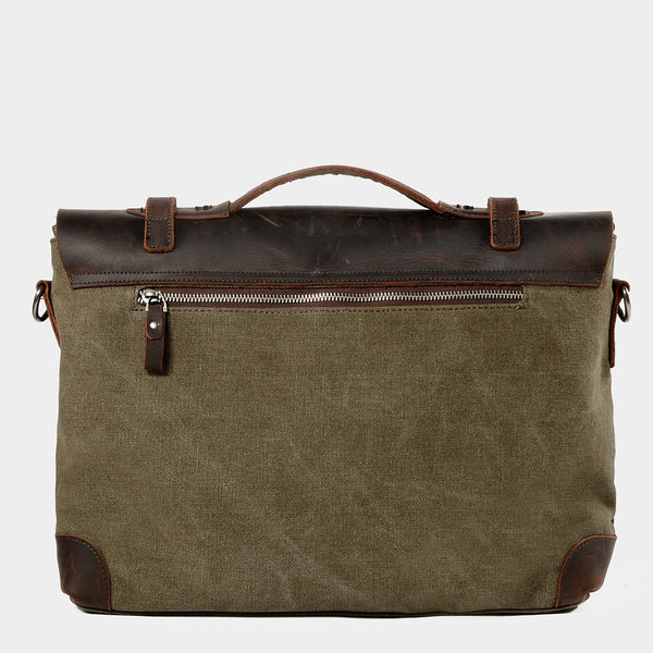 Cool Canvas Leather Mens Gray 14‘’ Office Handbag Shoulder Bag Messenger Bag For MCCY01691039