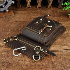 Cool Leather Utility Drop Leg Bag Belt Pouch Mens Waist Bag Shoulder Bag for Men