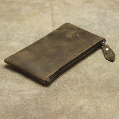 MENS LEATHER SLIM ZIPPER CLUTCH WALLET Zipper Long Wallet FOR MEN