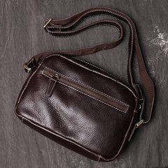 Casual Leather Mens Brown Side Bag Small Messenger BAG Brown Courier Bag FOR MEN