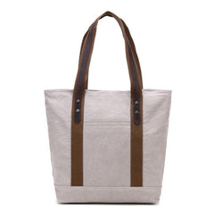 Casual Canvas Leather Womens Mens Large White Tote Bag Shoulder Bag Khaki Tote Purse For Women