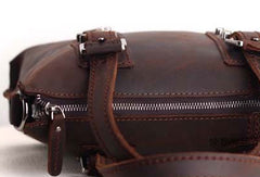 Genuine Leather Mens Cool Messenger Bag iPad Bag Chest Bag Bike Bag Cycling Briefcase Bag For Men