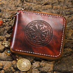 Handmade Leather Mens Chain Biker Wallet Cool Leather Wallet Small Wallets for Men