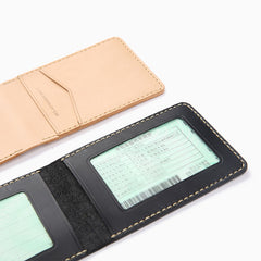 Cool Leather Mens Slim License Wallet Front Pocket Wallet Slim Card Wallet for Men