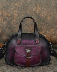Best Red Leather Womens Vintage Handbag Handmade - Back View