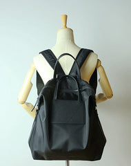 Womens Black&Pink Nylon Backpack Purse Best Satchel Backpack Nylon Leather School Rucksack for Ladies