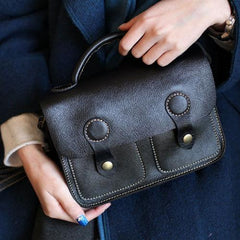 Brown Leather Satchel Purse Small Brown Leather Crossbody Bag - Annie Jewel