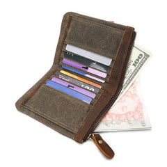 Mens Canvas Small Wallet for men Bifold Cool Men billfold Small Wallet