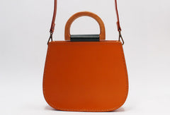 Handmade Leather Round Bag Crossbody Bag Shoulder Bag Purse for Women Leather Bag