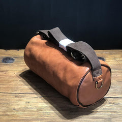 FASHION BROWN LEATHER MEN Small Side Bags Barrel MESSENGER BAG BLACK Bucket Bag Postman Bag FOR MEN