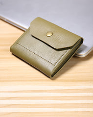 Cute Women Tan Leather Billfold Card Wallet Coin Wallets Mini Change Wallets For Women