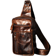 Leather Mens Cool Chest Bag Sling Bag Crossbody Sling Bags for men