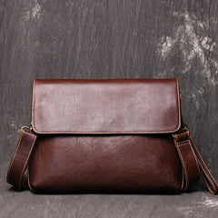 Vintage Black LEATHER MENS Ipad Courier Bag - Card Slots Detail