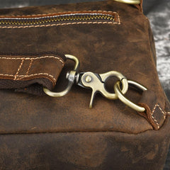 sling back pack​ Brown Leather Men's Sling Bag Sling Pack Leather Chest Bag One Strap Backpack For Men