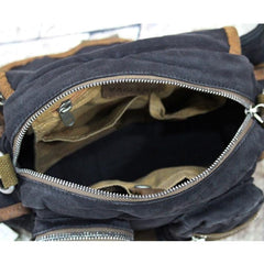 Canvas Black Mens Khaki Messenger Bags Small Postman Bag Canvas Courier Bag For Men