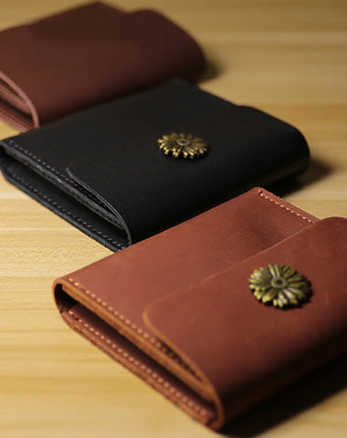 Cute Women Leather Slim Card Wallet Sunflower Coin Wallets Mini Change Wallets For Women