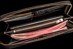 Handmade leather carp biker wallet clutch zip long wallet brown leather men phone - EverHandmade