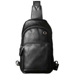 Leather Mens Cool Chest Bag Sling Bag Crossbody Sling Bag Hiking Sling Bag for men