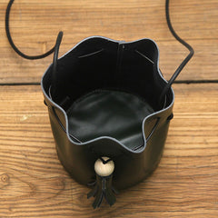 Cute LEATHER WOMEN Bucket SHOULDER BAG Barrel Crossbody Purses FOR WOMEN