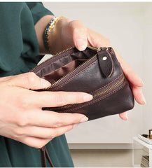 Small Leather Men's Key Wallet Car Key Holder Coin Wallet Change Holder For Men