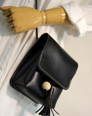 Cute Brown LEATHER Small Side Bag Handmade WOMEN Phone Crossbody BAG Purse FOR WOMEN