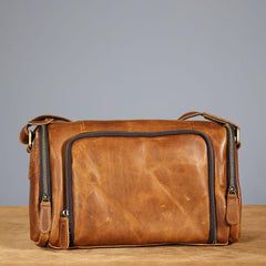 Leather Mens Cool Shoulder Bag Barrel Bag Messenger Bag for men
