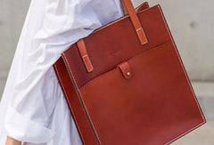 Handmade Leather handbag shoulder tote bag red for women leather shopper bag - EverHandmade