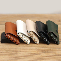 Cute Leather Card Holders White Women Coin Wallets Handmade Card Wallet For Women