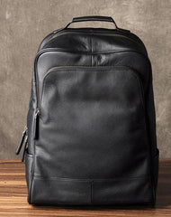 Cool Leather Mens Backpack Large Black Travel Backpack Hiking Backpack for men