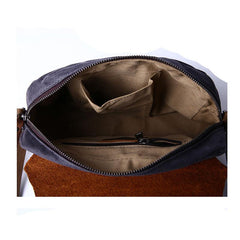 Mens Waxed Canvas Leather Small Side Bag Canvas Messenger Courier Bags for Men