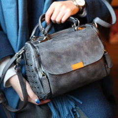 Women Red Leather Botston Bag Handbags Shoulder Crossbody Bags Purse - Annie Jewel