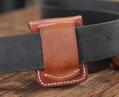 Cool Brown Leather Mens Zippo Lighter Case Holster Standard Zippo Lighter Holder with Belt Clip For Men