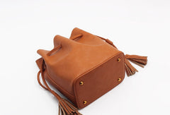 Genuine Leather Bucket Bag Purse Bag Shoulder Bag for Women Leather Crossbody Bag - EverHandmade