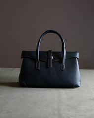 Womens Navy Work Leather Handbag Purse Leather Gray Work Shoulder Bag Handbag Purse for Ladies