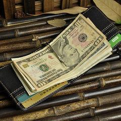 Cool Leather Mens Slim Small Wallet billfold Money Clip Front Pocket Wallet for Men