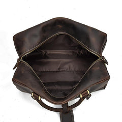 Casual Brown Leather Men's Overnight Bag Travel Bag Luggage Weekender Bag For Men