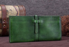 Genuine Leather Wallet Long Wallet Bifold Wallet Purse For Men Women - EverHandmade