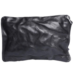 Cool Wrinkled Leather Mens Brown Long Wallet Wristlet Wallet Black Clutch Wallet for Men