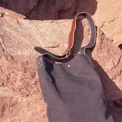 Mens Canvas Gray Cool Bucket Courier bag Messenger Bag Canvas Side Bag for Men
